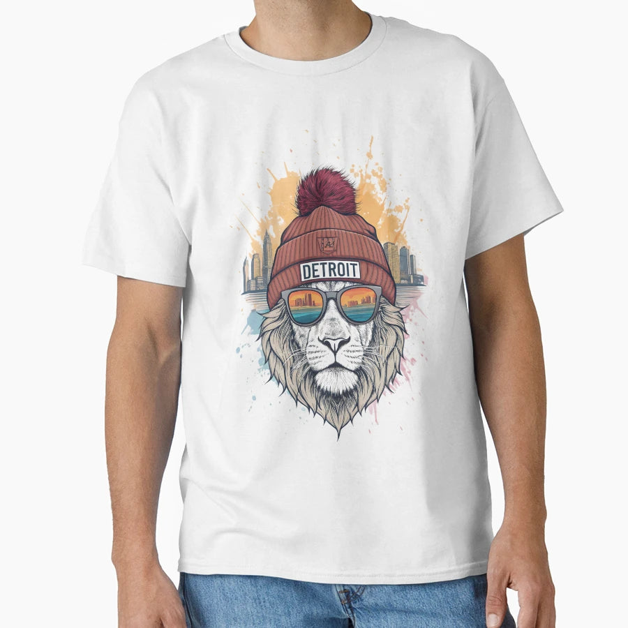 Detroit Lion T-Shirt - Minimalist Print Unisex - T-Shirt, Sweatshirt, Hoodie