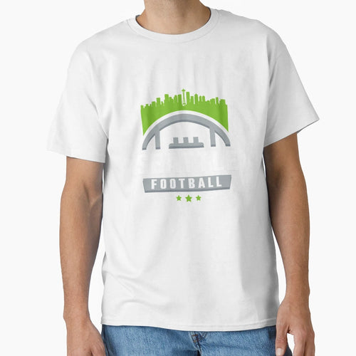 Seattle Football Stars City Skyline T-Shirt - Minimalist Print Men Women - T-Shirt, Sweatshirt, Hoodie