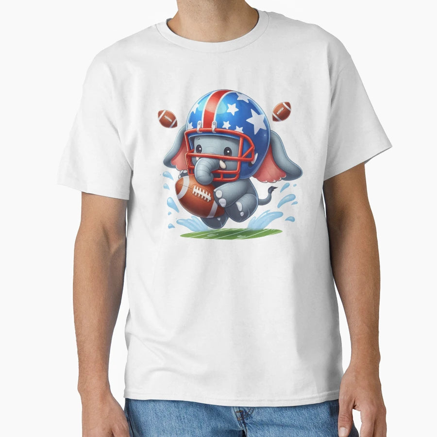 Football Elephant T-Shirt - Aesthetic Graphic for Adults - T-Shirt, Sweatshirt, Hoodie