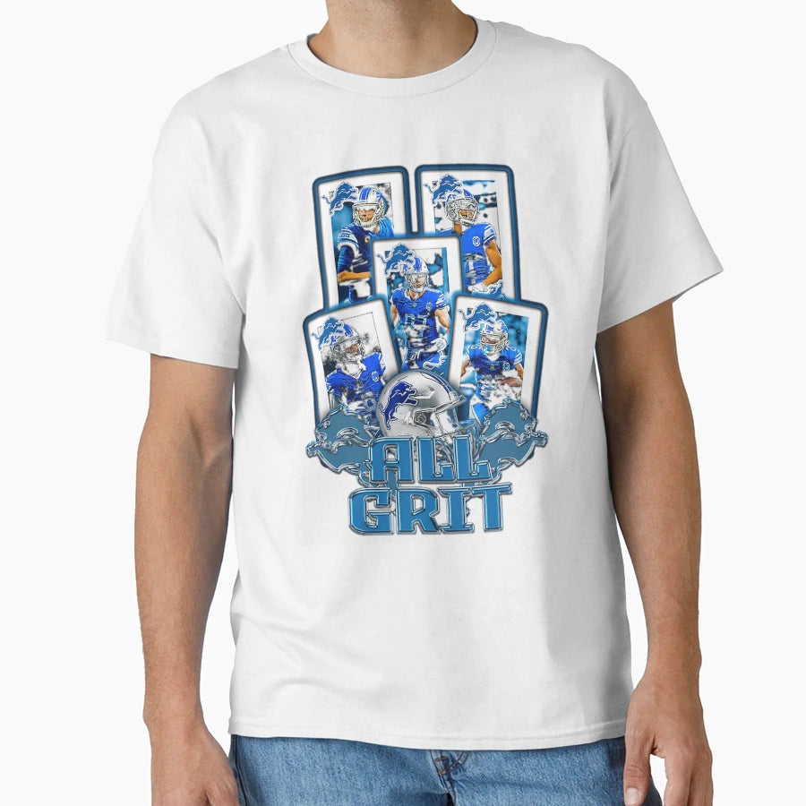 Detroit Team All Grit T-Shirt - Unique Graphic Men Women - T-Shirt, Sweatshirt, Hoodie