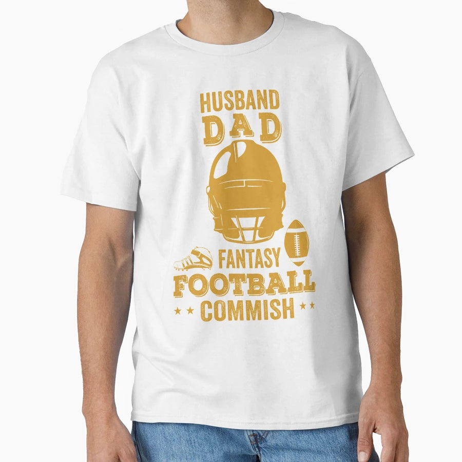 Husband Dad Fantasy Football Commish T-Shirt - Minimalist Print Unisex - T-Shirt, Sweatshirt, Hoodie