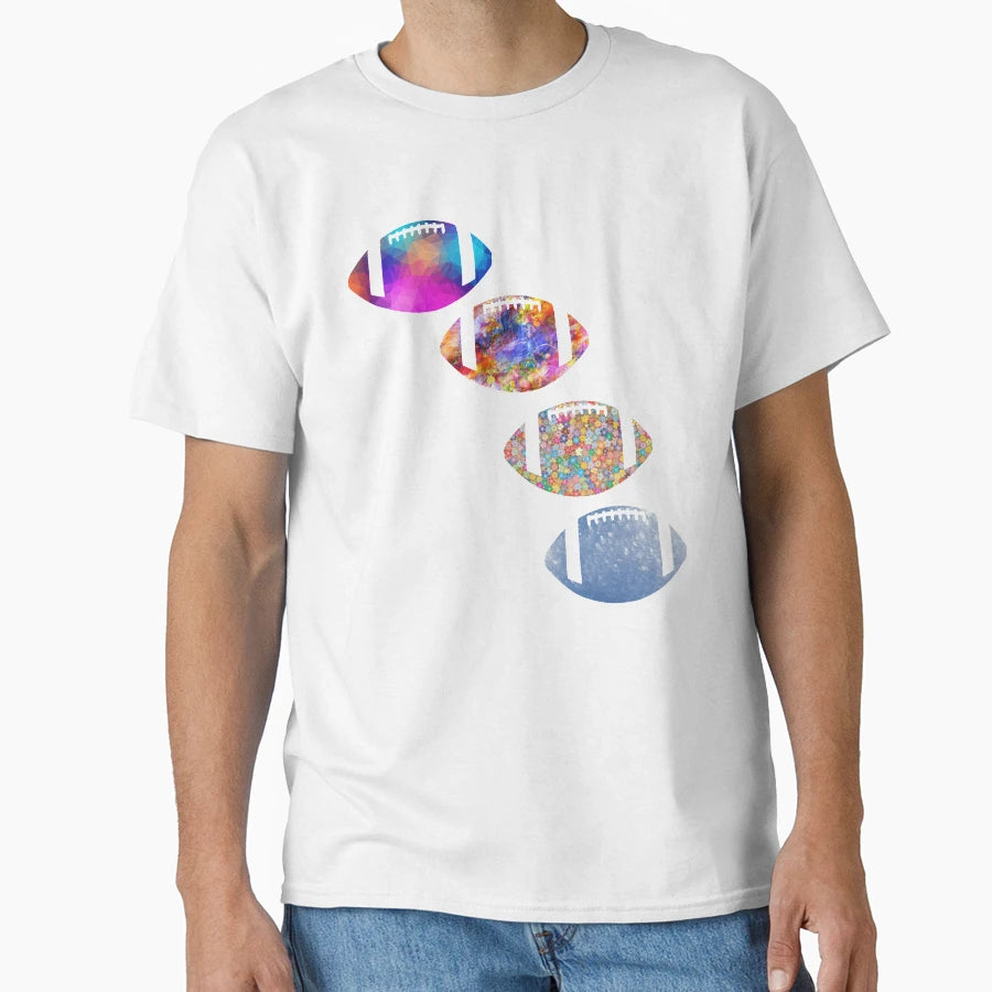 Colorful American Football Sports T-Shirt - Casual Everyday Wear Unisex - T-Shirt, Sweatshirt, Hoodie