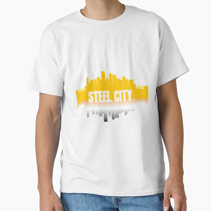 Pittsburgh Nickname Steel City Skyline T-Shirt - Graphic Print Unisex - T-Shirt, Sweatshirt, Hoodie