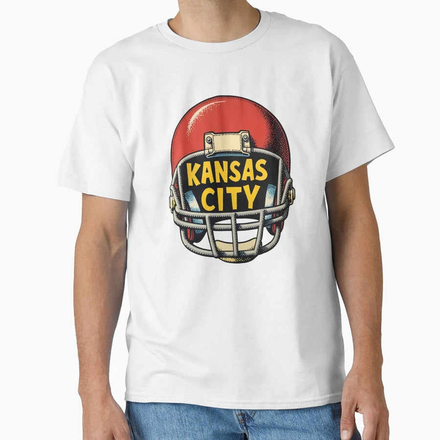 Kansas City Football Helmet T-Shirt - Trendy Graphic Unisex - T-Shirt, Sweatshirt, Hoodie