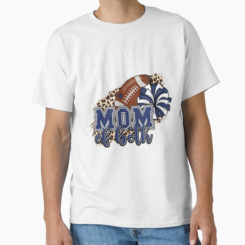 Fun Football And Cheer Mom Piece Mom Both T-Shirt - Minimalist Print Unisex - T-Shirt, Sweatshirt, Hoodie