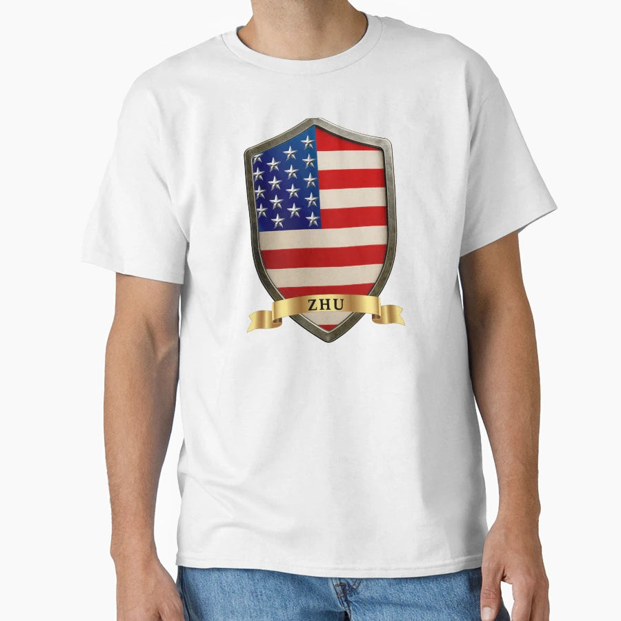 Zhu American Heritage Crest Shield T-Shirt - Aesthetic Graphic Men Women - T-Shirt, Sweatshirt, Hoodie