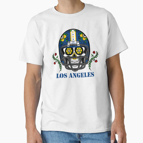 La Los Angeles Football Helmet Sugar T-Shirt - Casual Everyday Wear Unisex - T-Shirt, Sweatshirt, Hoodie