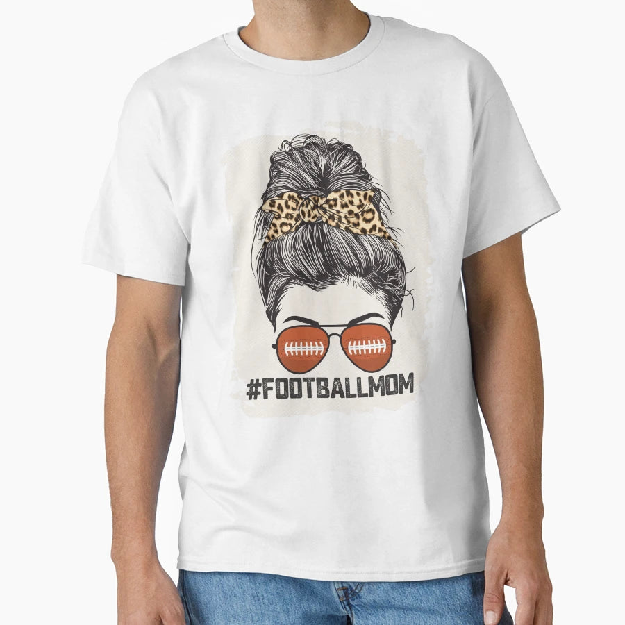 Bleached Football Mom Messy Bun T-Shirt - Aesthetic Graphic Men Women - T-Shirt, Sweatshirt, Hoodie