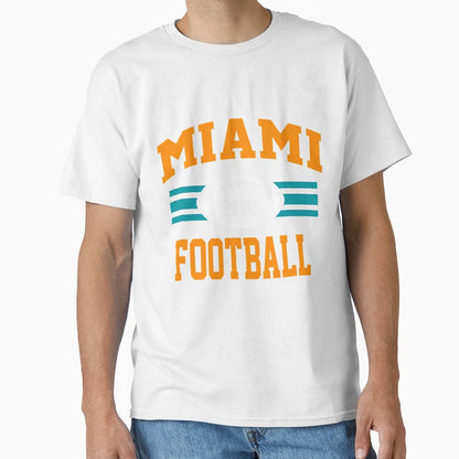 Miami Football Athletic Sports Team T-Shirt - Novelty Apparel for Adults - T-Shirt, Sweatshirt, Hoodie
