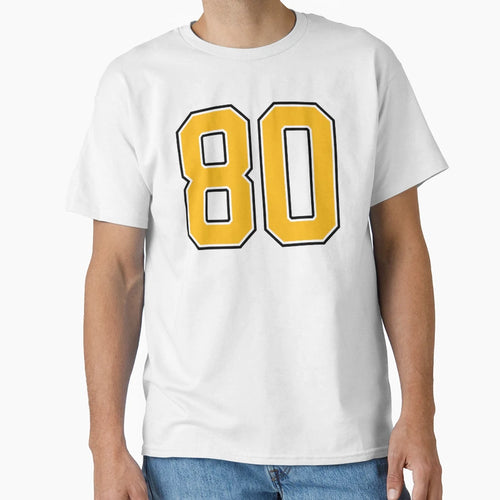 Yellow Number 80 Lucky Sports Jersey T-Shirt - Aesthetic Graphic Men Women - T-Shirt, Sweatshirt, Hoodie