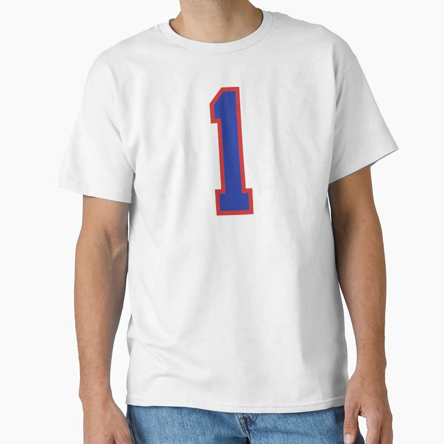 Number 1 Blue Red Sports Jersey One T-Shirt - Fun Novelty Design Men Women - T-Shirt, Sweatshirt, Hoodie