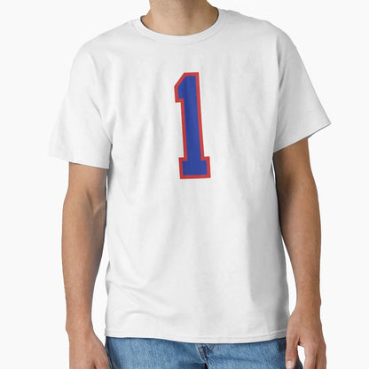 Number 1 Blue Red Sports Jersey One T-Shirt - Fun Novelty Design Men Women - T-Shirt, Sweatshirt, Hoodie