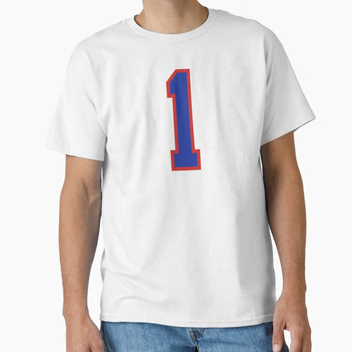 Number 1 Blue Red Sports Jersey One T-Shirt - Fun Novelty Design Men Women - T-Shirt, Sweatshirt, Hoodie