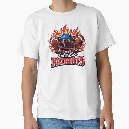 Lets Go Patriots Football T-Shirt - Minimalist Print Unisex - T-Shirt, Sweatshirt, Hoodie