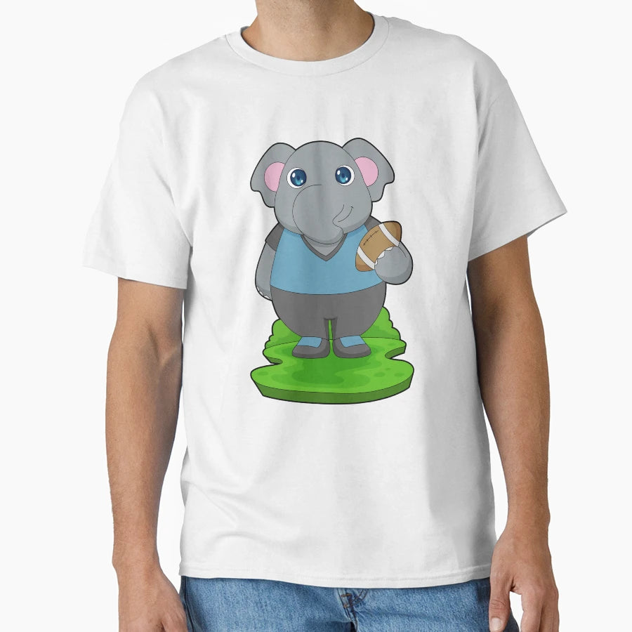 Elephant American Football Sports T-Shirt - Minimalist Print Unisex - T-Shirt, Sweatshirt, Hoodie