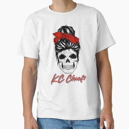 Kansas City Chiefs Skull T-Shirt - Fun Novelty Design for Adults - T-Shirt, Sweatshirt, Hoodie