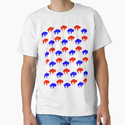 Standing Buffalo Pattern T-Shirt - Unique Graphic for Adults - T-Shirt, Sweatshirt, Hoodie