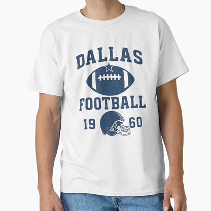 Dallas Football 1960 Helmet And Ball T-Shirt - Graphic Print for Adults - T-Shirt, Sweatshirt, Hoodie