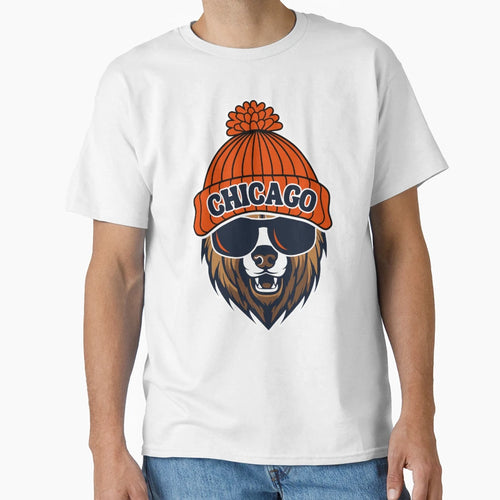Chicago Bear Beanie T-Shirt - Aesthetic Graphic for Adults - T-Shirt, Sweatshirt, Hoodie