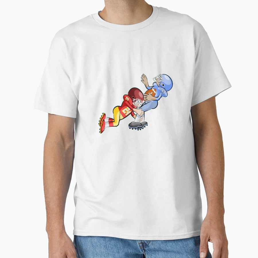American Football Cartoon 17 41 T-Shirt - Minimalist Print Men Women - T-Shirt, Sweatshirt, Hoodie