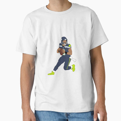 Seattle Seahawks Russell Wilson T-Shirt - Custom Art Print for Adults - T-Shirt, Sweatshirt, Hoodie