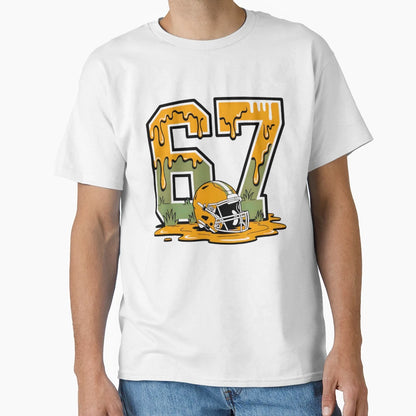 Funny Six Seven Football Meme Drip Art T-Shirt - Trendy Graphic for Adults - T-Shirt, Sweatshirt, Hoodie