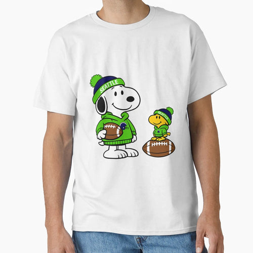 Seattle Seahawks Snoopy And T-Shirt - Casual Everyday Wear Unisex - T-Shirt, Sweatshirt, Hoodie