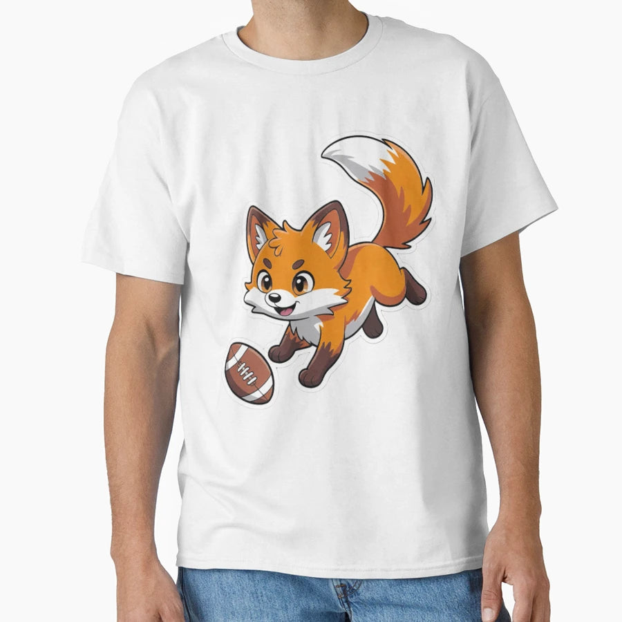 Rugby Fox Dive Cartoon T-Shirt - Aesthetic Graphic Men Women - T-Shirt, Sweatshirt, Hoodie