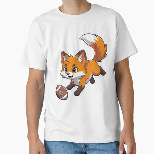 Rugby Fox Dive Cartoon T-Shirt - Aesthetic Graphic Men Women - T-Shirt, Sweatshirt, Hoodie