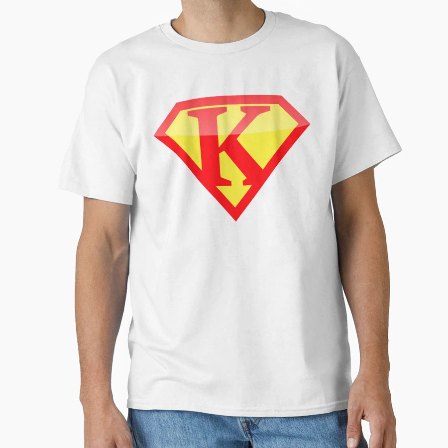Superhero Symbol Letter K Logo T-Shirt - Aesthetic Graphic Men Women - T-Shirt, Sweatshirt, Hoodie