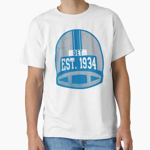 Detroit Throwback Football Helmet T-Shirt - Minimalist Print for Adults - T-Shirt, Sweatshirt, Hoodie