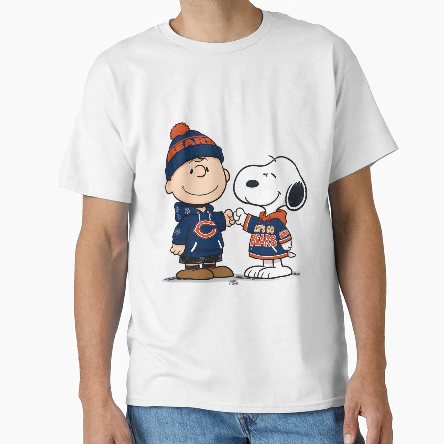 Charlie Brown And Snoopy Nfl Chicago T-Shirt - Unique Graphic Men Women - T-Shirt, Sweatshirt, Hoodie