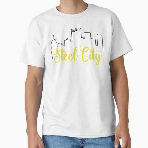 Steel City Skyline T-Shirt - Aesthetic Graphic for Adults - T-Shirt, Sweatshirt, Hoodie