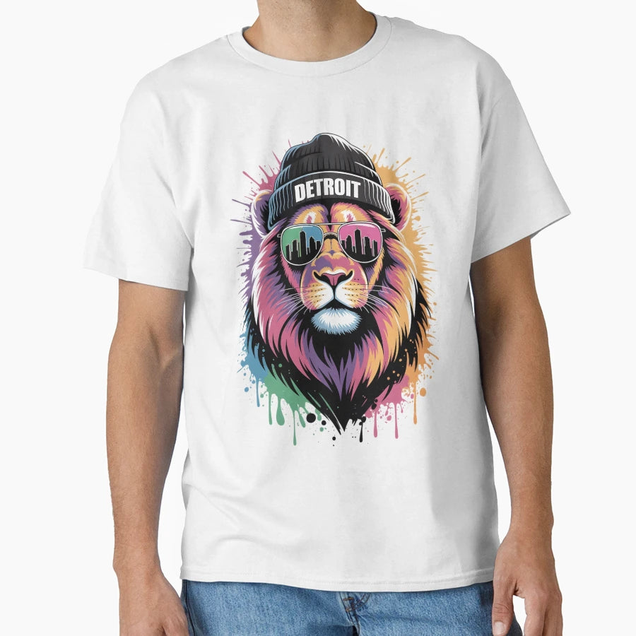 Detroit Lion T-Shirt - Fun Novelty Design Men Women - T-Shirt, Sweatshirt, Hoodie