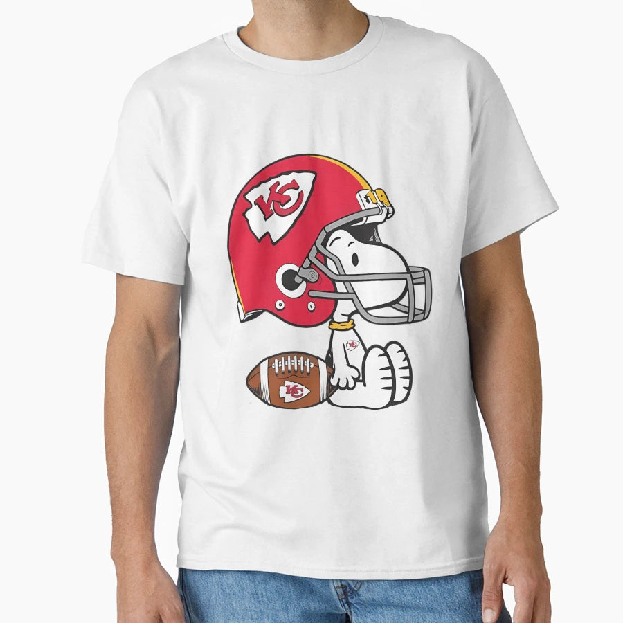 Snoopy Kansas City Football Helmet T-Shirt - Fun Novelty Design for Adults - T-Shirt, Sweatshirt, Hoodie
