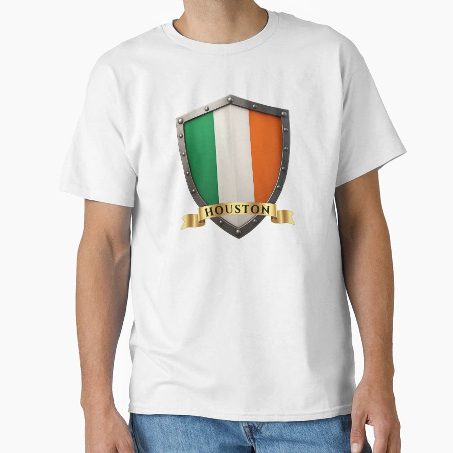 Houston Irish Heritage Crest T-Shirt - Casual Everyday Wear Men Women - T-Shirt, Sweatshirt, Hoodie