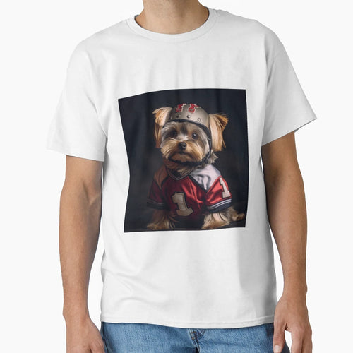 Football Yorkie T-Shirt - Novelty Apparel Unisex - T-Shirt, Sweatshirt, Hoodie