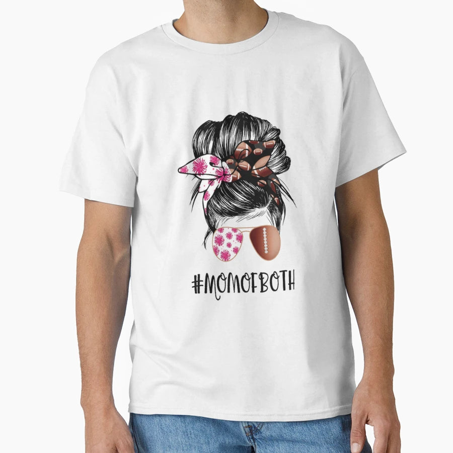 Womans Mother Both Cheer Nad Footbal T T-Shirt - Minimalist Print Unisex - T-Shirt, Sweatshirt, Hoodie