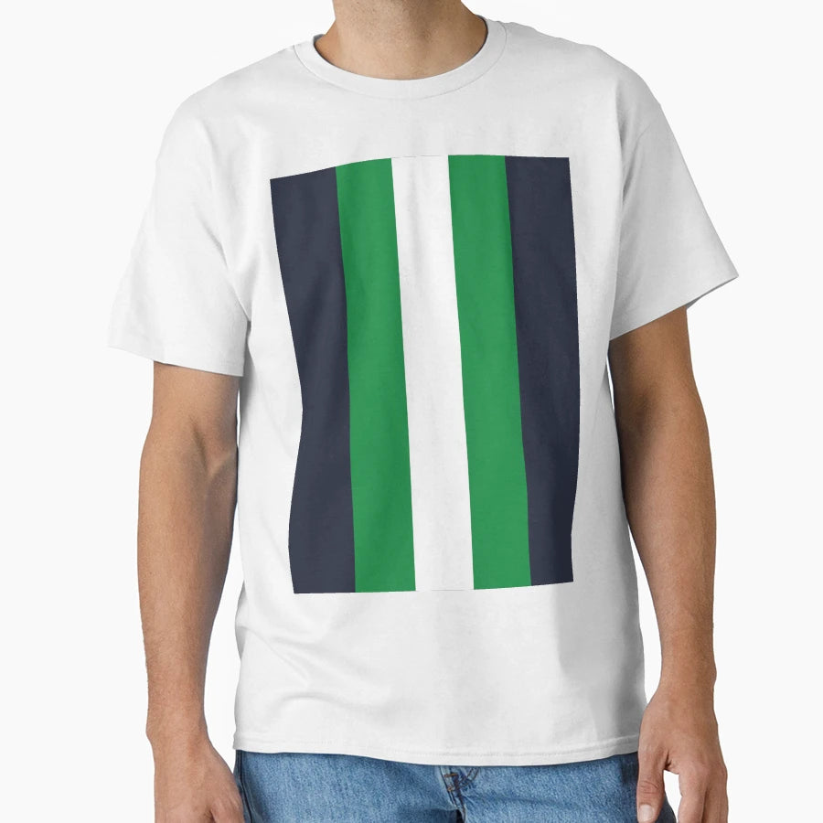 Lunar Midnight Green White Striped T-Shirt - Novelty Apparel Unisex - T-Shirt, Sweatshirt, Hoodie