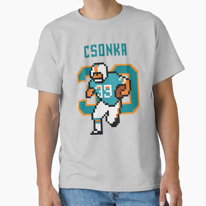 Larry Csonka 39 Pixel Art Miami Teal T-Shirt - Graphic Print Men Women - T-Shirt, Sweatshirt, Hoodie