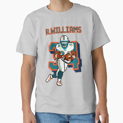 Ricky Williams 8 Bit Pixel Art Miami T-Shirt - Minimalist Print Men Women - T-Shirt, Sweatshirt, Hoodie