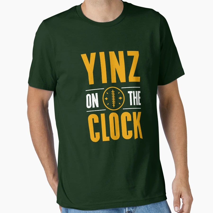 Yinz Clock Football Draft Pittsburgh T-Shirt - Novelty Apparel for Adults - T-Shirt, Sweatshirt, Hoodie