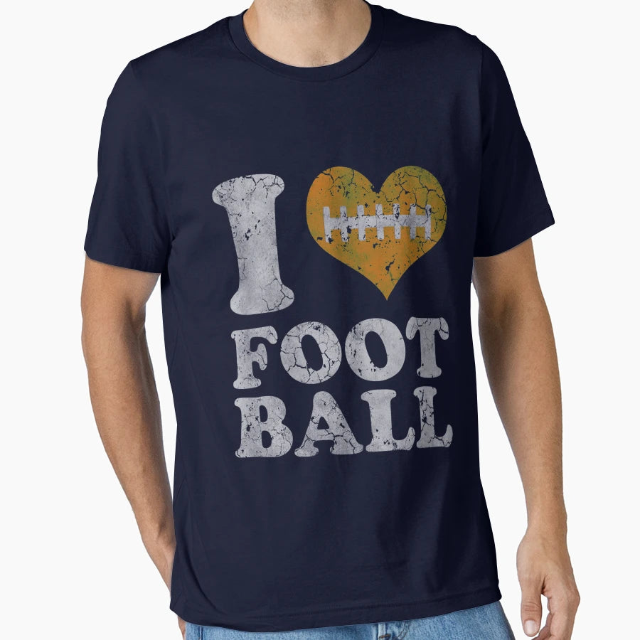 I Heart Football T-Shirt - Custom Art Print for Adults - T-Shirt, Sweatshirt, Hoodie