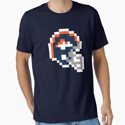 Denver Broncos 8 Bit Football Helmet T-Shirt - Graphic Print for Adults - T-Shirt, Sweatshirt, Hoodie