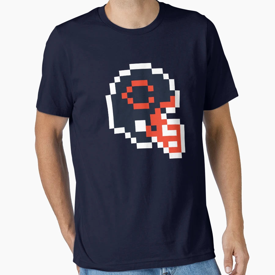 Chicago Bears 8 Bit Football Helmet T-Shirt - Custom Art Print for Adults - T-Shirt, Sweatshirt, Hoodie