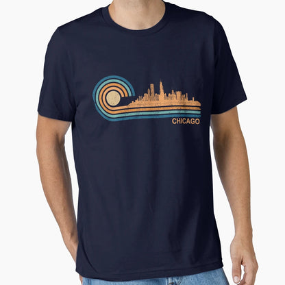 Chicago Skyline Chicago Fan Illinois T-Shirt - Graphic Print for Adults - T-Shirt, Sweatshirt, Hoodie