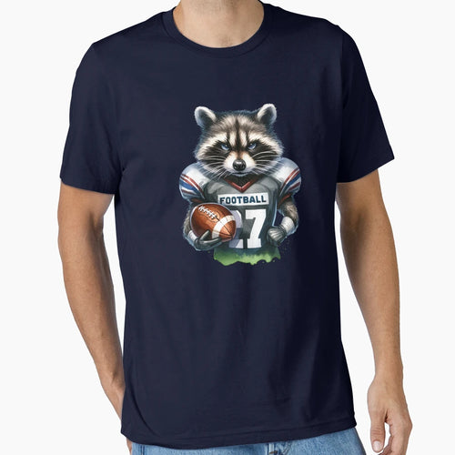 Raccoon Amarican Football T-Shirt - Novelty Apparel for Adults - T-Shirt, Sweatshirt, Hoodie