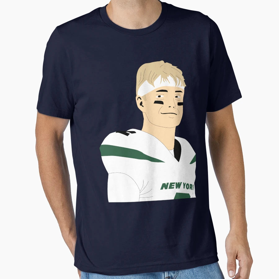 Football Smiling Zach Wilson Best T-Shirt - Minimalist Print Men Women - T-Shirt, Sweatshirt, Hoodie