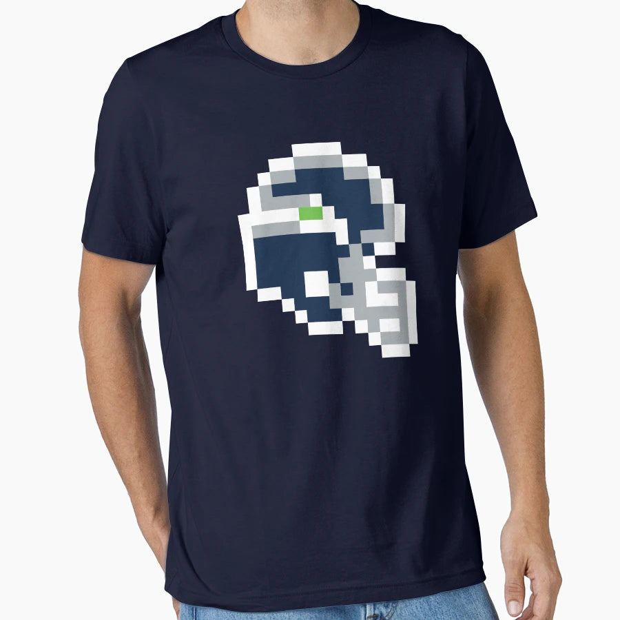 Seattle Seahawks 8 Bit Football T-Shirt - Custom Art Print Men Women - T-Shirt, Sweatshirt, Hoodie