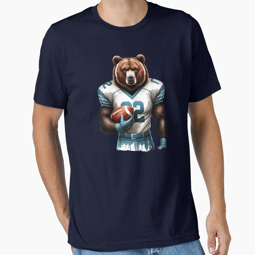 Grizzly Bear Amarican Football T-Shirt - Fun Novelty Design Men Women - T-Shirt, Sweatshirt, Hoodie